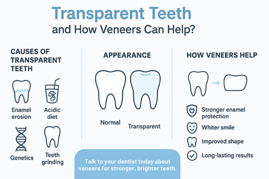 An image shows how veneers can help transparent teeth