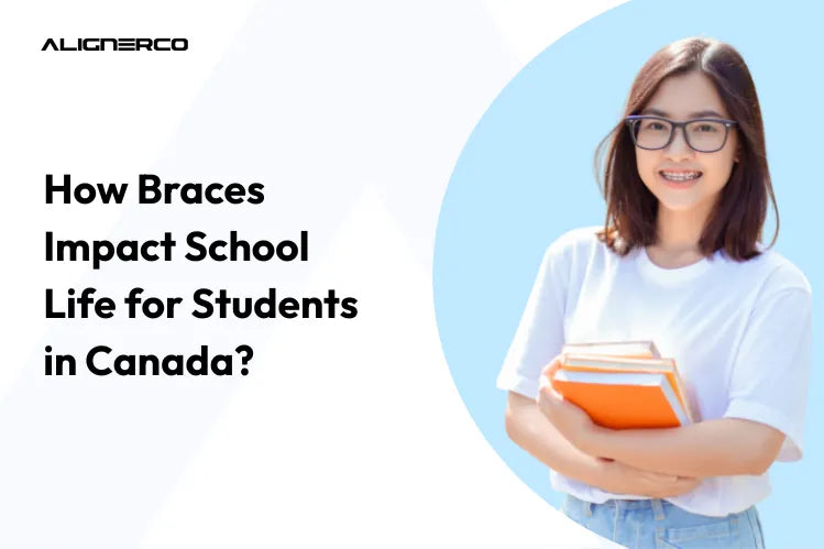 School kid wearing braces