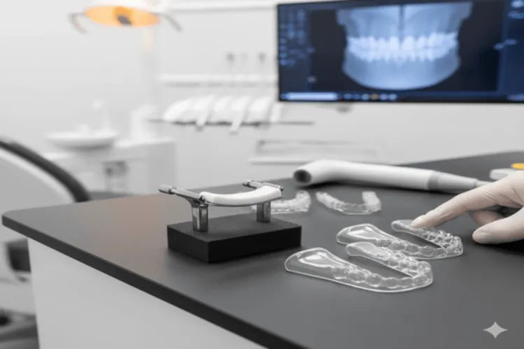 A dental deprogrammer in a lab.