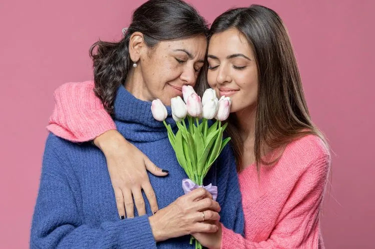 A woman with her mother