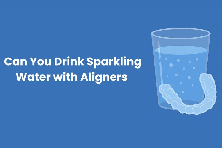 An illustration of sparkling water and aligners